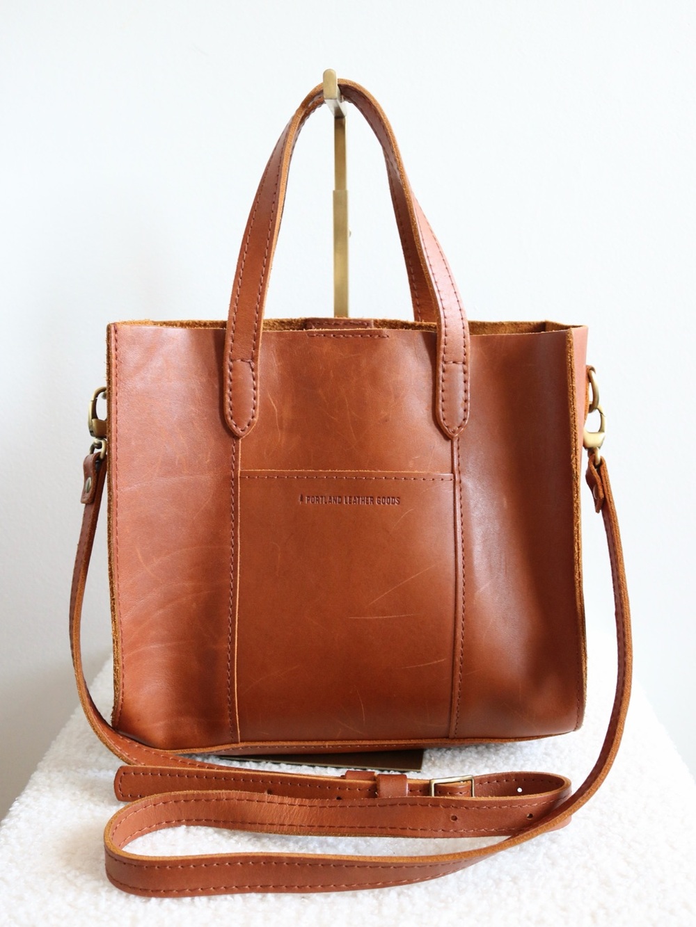 Portland Leather Goods Lola Crossbody Tote Honey Brown